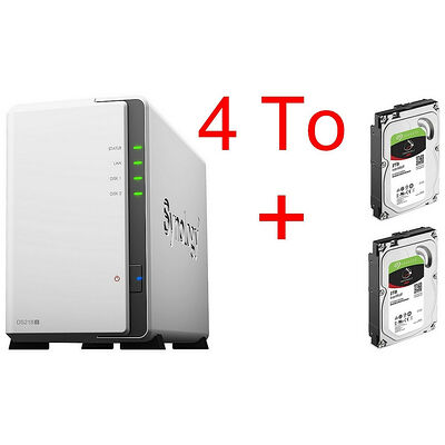 Synology DS218J + 2 x Seagate IronWolf, 2 To