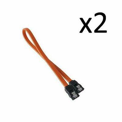 2 x Câble SATA gainé à verrouillage BitFenix Alchemy - 30 cm - Orange/Noir