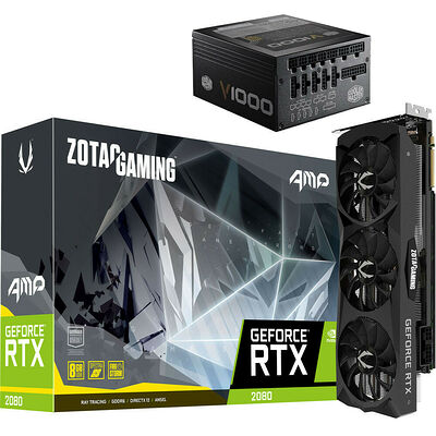 Zotac Gaming GeForce RTX 2080 AMP Edition, 8 Go + Alim. Cooler Master 1000W