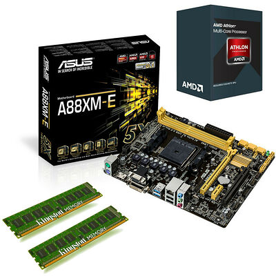 Kit d'évo AMD Athlon II X4 860K (3.7 GHz) Quiet Cooler + Asus A88XM-E + 8 Go
