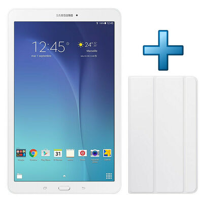Samsung Galaxy Tab E 9.6'' 8 Go Wi-Fi Blanc + Samsung Book Cover