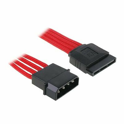 Câble gainé Molex vers alimentation SATA BitFenix Alchemy, 45 cm, Rouge
