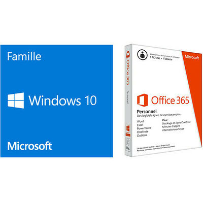 Microsoft Windows 10 Famille, 64 bits + Office 365 Personnel (Abonnement 1 an)