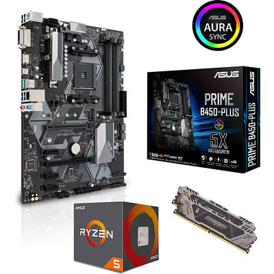 Kit d'évo AMD Ryzen 5 2600 + Asus PRIME B450 PLUS + 16 Go