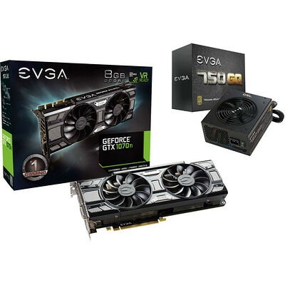 EVGA GeForce GTX 1070 Ti SC GAMING ACX 3.0 Black Edition, 8 Go + Alim 750 GQ