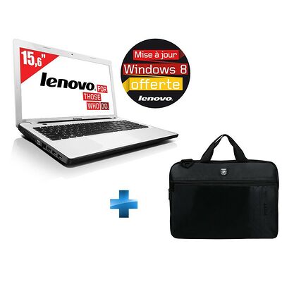PC Portable Lenovo IdeaPad Z580, Blanc, 15.6" + Sacoche