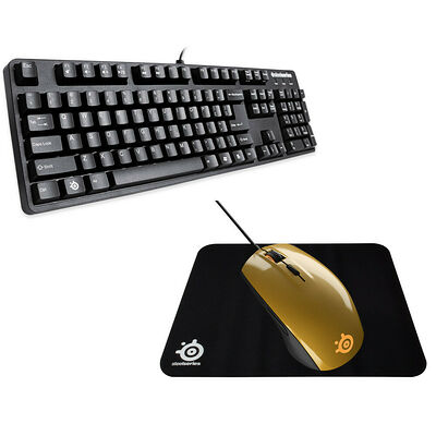 Pack Gaming SteelSeries, 6Gv2 (AZERTY) + Rival 100 Alchemy Gold + QcK OFFERT
