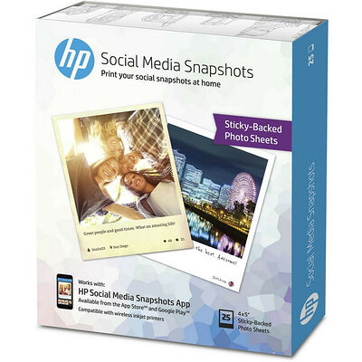 Papier photo adhésif Semi-glacé HP Social Media Snapshots