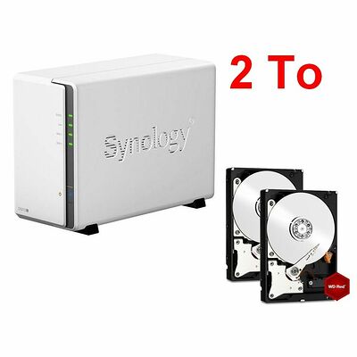 Synology DS215j + 2 x Western Digital WD Red, 1 To