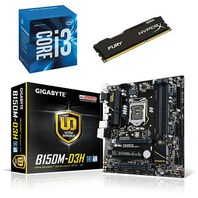 Kit d'évo Intel Core i3-6100 (3.7 GHz) + Gigabyte B150M-D3H + 4 Go