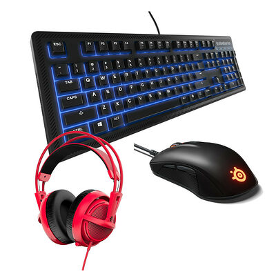 Pack Gaming SteelSeries Apex 100 + Rival 110 + Siberia 200 Forged Red
