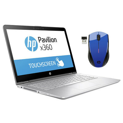 HP Pavilion X360 (14-BA008NF) Argent + Souris sans fil HP X3000 Bleue