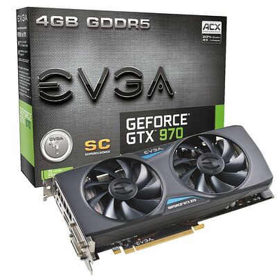 Carte Graphique EVGA GeForce GTX 970 Superclocked with ACX Cooling, 4 Go