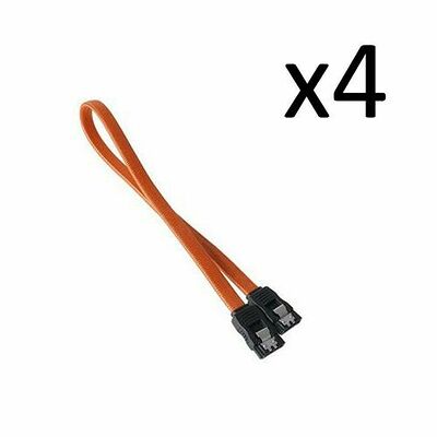 4 x Câble SATA gainé à verrouillage BitFenix Alchemy - 30 cm - Orange/Noir