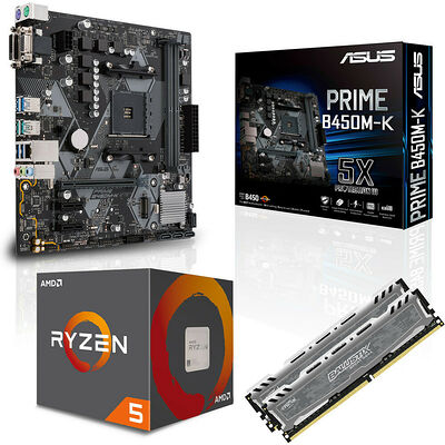 Kit évo AMD Ryzen 5 2600 + Asus PRIME B450M-K + 16 Go