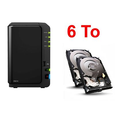Synology DS214 + 2 disques durs Seagate NAS 3 To