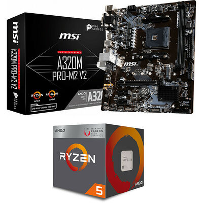 MSI A320M PRO-M2 V2 + AMD Ryzen 5 2400G (3.6 GHz)