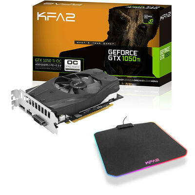KFA2 GeForce GTX 1050 Ti OC, 4 Go + Tapis de souris RGB