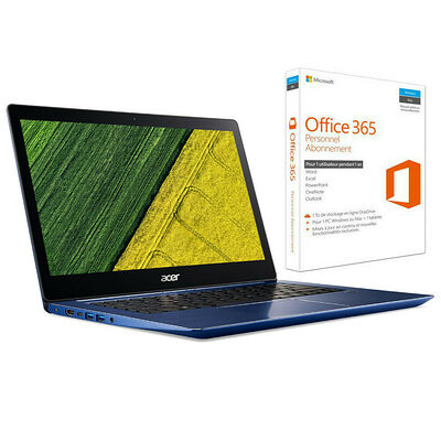 Acer Swift 3 (SF314-52G-55XD) Bleu + Microsoft Office 365 Personnel (1 an)