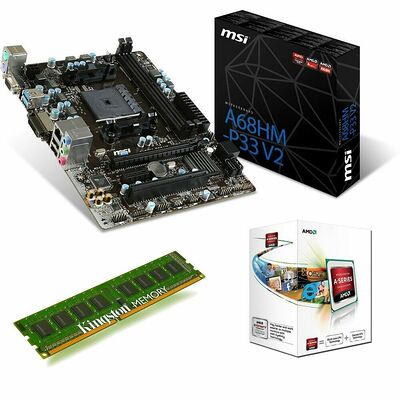 Kit d'évolution AMD A4-7300 (3.8 GHz) + MSI A68HM-P33 V2 + 4 Go