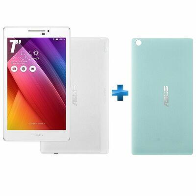 Asus ZenPad Z370C Blanche, 7" HD + Coque Bleue
