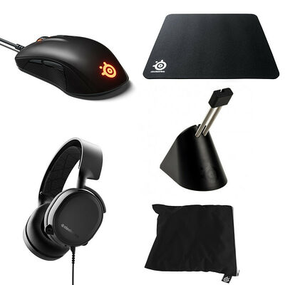 Steelseries Arctis 3 (2019 Edition) + Rival 110 + Tapis + Bungee + Sac