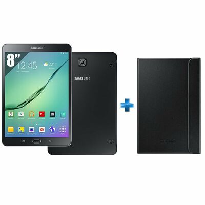 Samsung Galaxy Tab S2 Noire, 8" QXGA + Etui Book Cover Noir Offert !