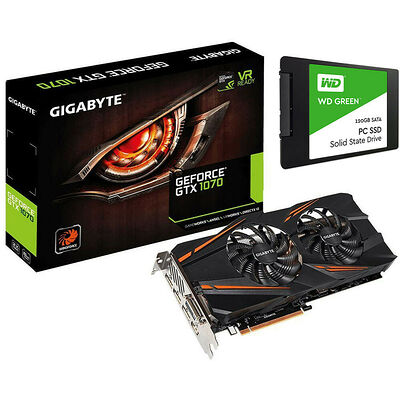Gigabyte GeForce GTX 1070 WindForce OC, 8 Go + SSD WD Green 120 Go