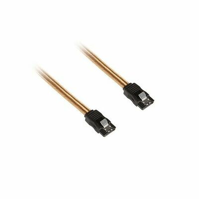 Câble SATA gainé à verrouillage BitFenix Alchemy - 30 cm - Or/Noir