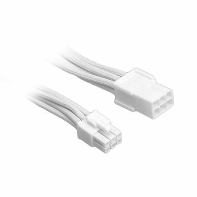Câble rallonge gainé PCI-E 6 broches BitFenix Alchemy, 45 cm, Blanc/Blanc