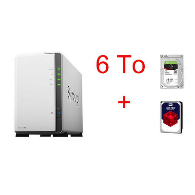 Synology DS218J + Seagate IronWolf, 3 To + Western Digital WD Red, 3 To