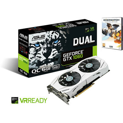Asus GeForce GTX 1060 DUAL OC, 6 Go + Overwatch offert !