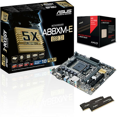 Kit évo AMD A10-7890K BE (4.1 GHz) Wraith Cooler + Asus A88XM-E/USB 3.1 + 8 Go