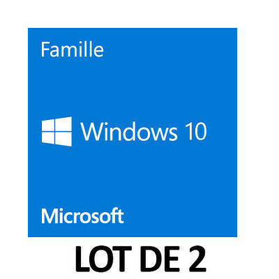 Microsoft Windows 10 Famille, 64 bits, OEM - Version DVD (Lot de 2)