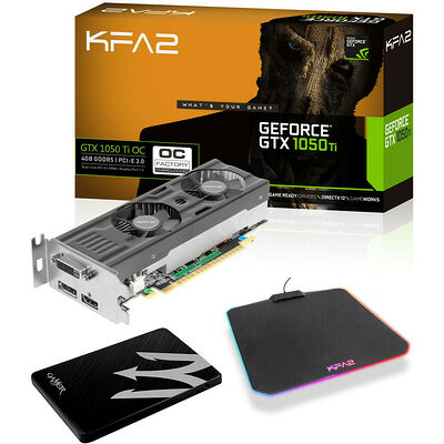 KFA2 GeForce GTX 1050 Ti OC LP, 4 Go + SSD 120 Go + Tapis de souris RGB