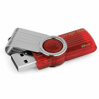 Clé USB 2.0 Kingston DataTraveler 101 rotative, 8 Go, Rouge
