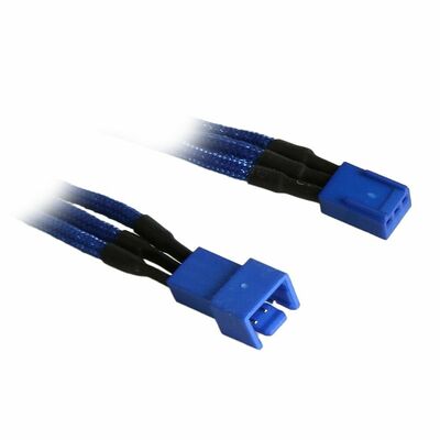 Câble rallonge gainé 3 broches BitFenix Alchemy, 30 cm, Bleu/Bleu
