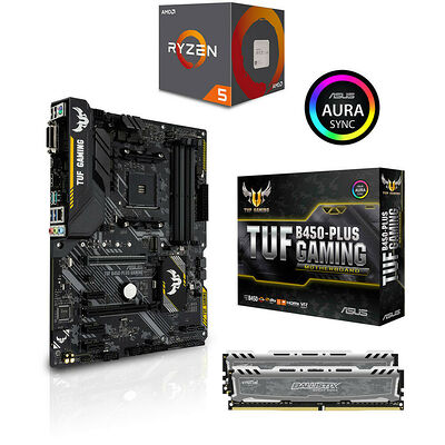 Kit d'évo AMD Ryzen 5 2600 (3.4 GHz) + Asus TUF B450 PLUS GAMING + 16 Go