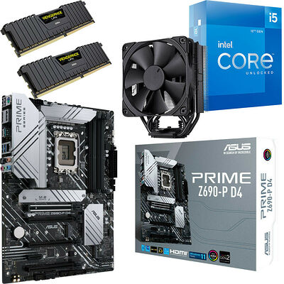 Kit évo Core i5-12600K + PRIME Z690-P DDR4 + NH-U12S + 32 Go