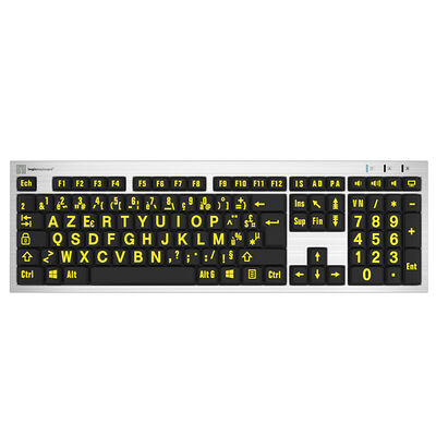 LogicKeyboard LargePrint PC Slimline - Jaune/Noir (AZERTY)