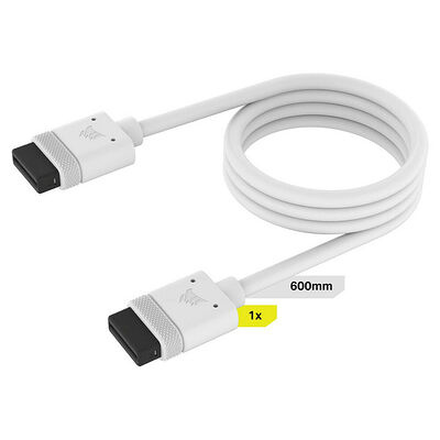 Corsair iCue Link - Câble droit/droit 600 mm (Blanc)