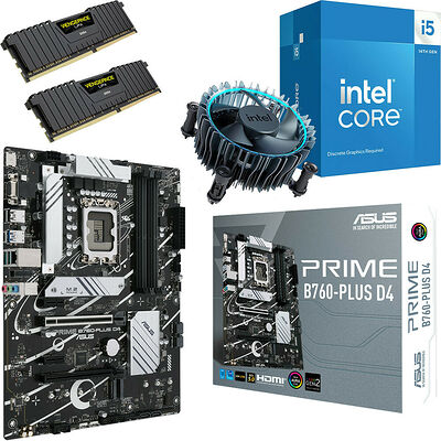 Kit évo Core i5-14400F + PRIME B760-PLUS DDR4 + 32 Go