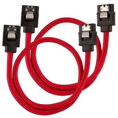 Corsair Câble SATA gainé (lot de 2) - Rouge - 30 cm