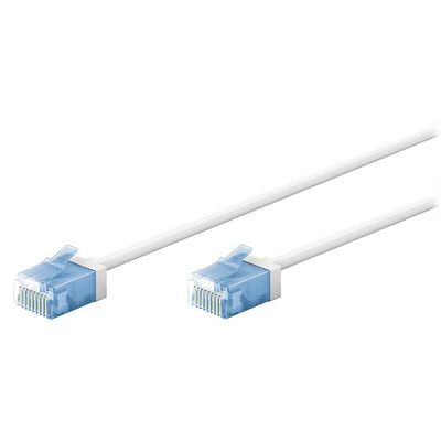 Goobay Câble RJ45 Slim Cat 6a U/UTP - Blanc - 0.5 m