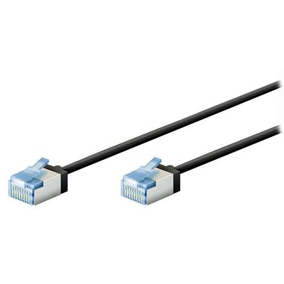 Goobay Câble RJ45 Slim Cat 6a U/FTP - Noir - 15 m