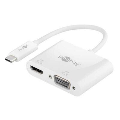 Goobay adaptateur USB-C / HDMI + VGA - Blanc