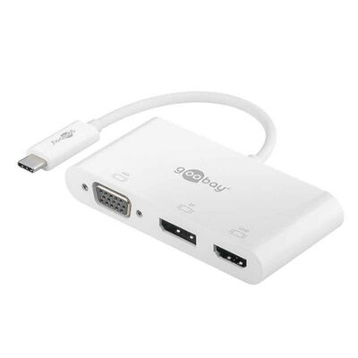 Goobay adaptateur USB-C / HDMI + VGA + DisplayPort - Blanc