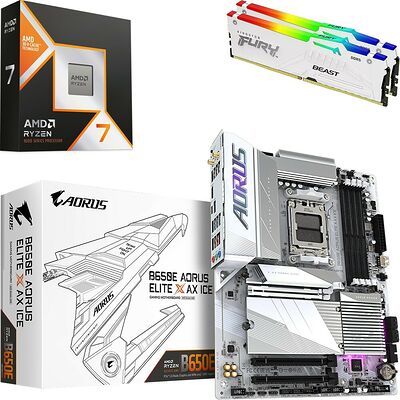 Kit évo Ryzen 7 9800X3D + B650E A ELITE X AX ICE + 64 Go