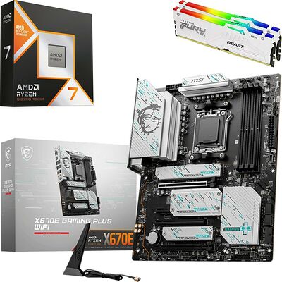 Kit évo Ryzen 7 9800X3D + X670E GAMING PLUS WIFI + 64 Go