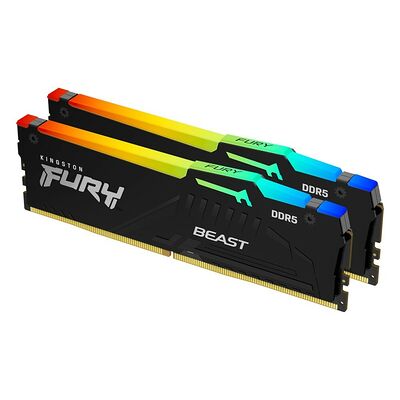 DDR5 Kingston Fury Beast Black RGB - 32 Go (2 x 16 Go) 6400 MHz - CAS 32